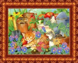 Схема для вышивки бисером КБЖ-4004 Дачная сиеста